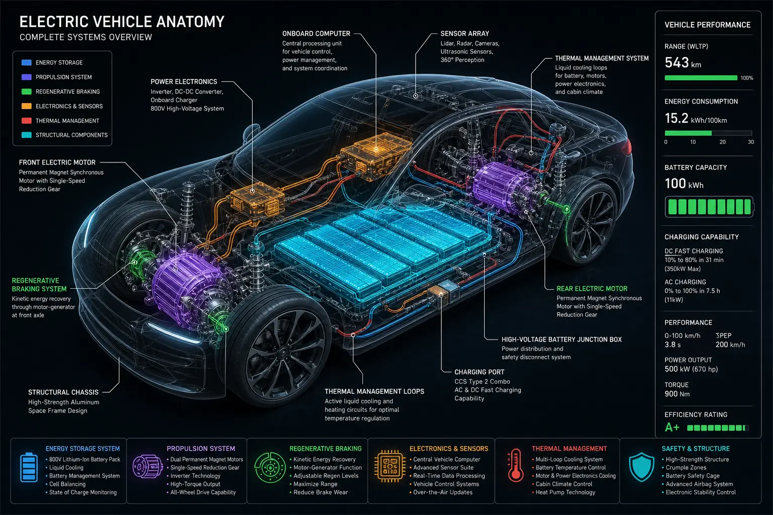 AI 資訊圖文 — 電動車透視圖