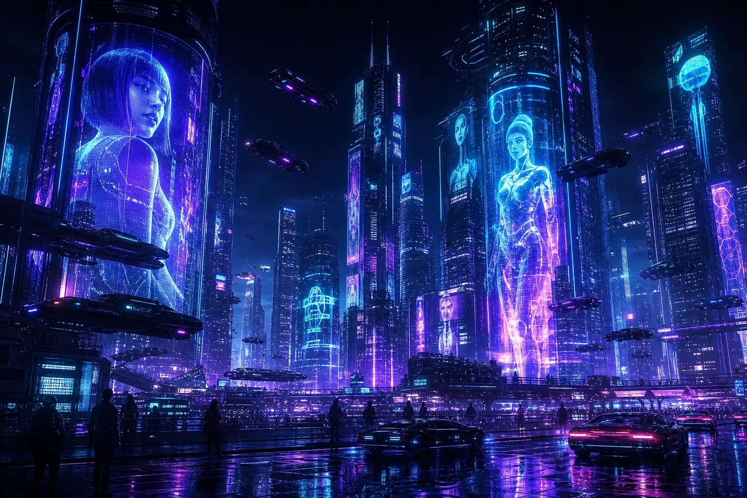 AI 賽博龐克城市景觀