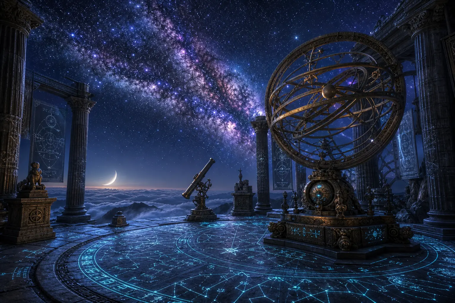 AI 概念藝術 — 雲巔觀星台