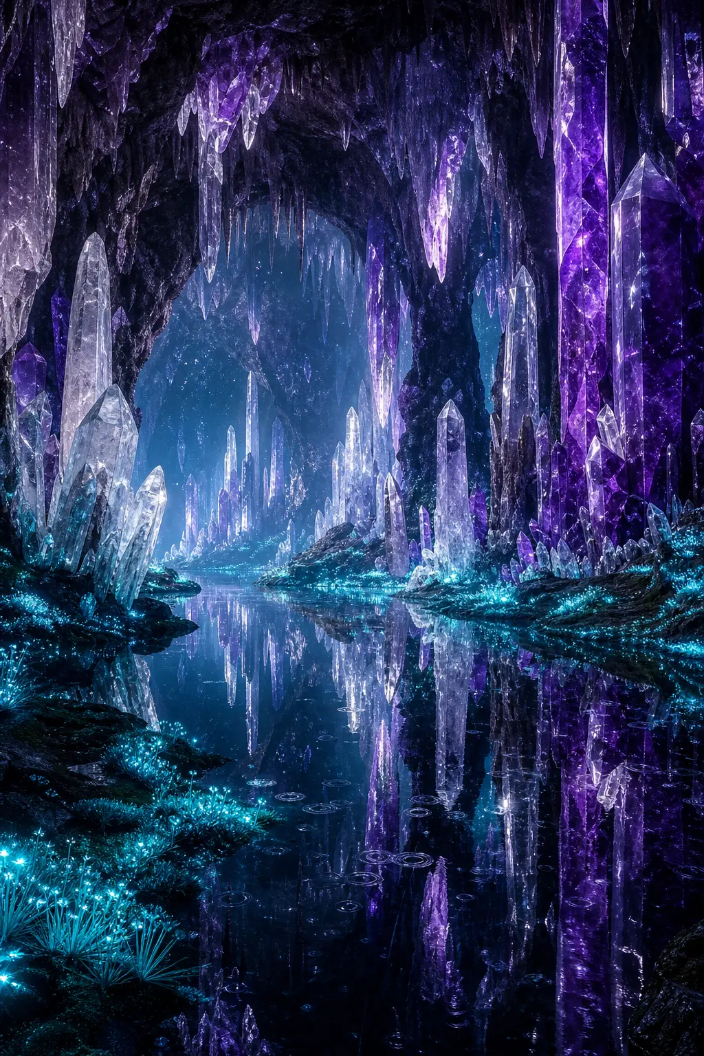 AI 概念藝術 — 水晶洞窟
