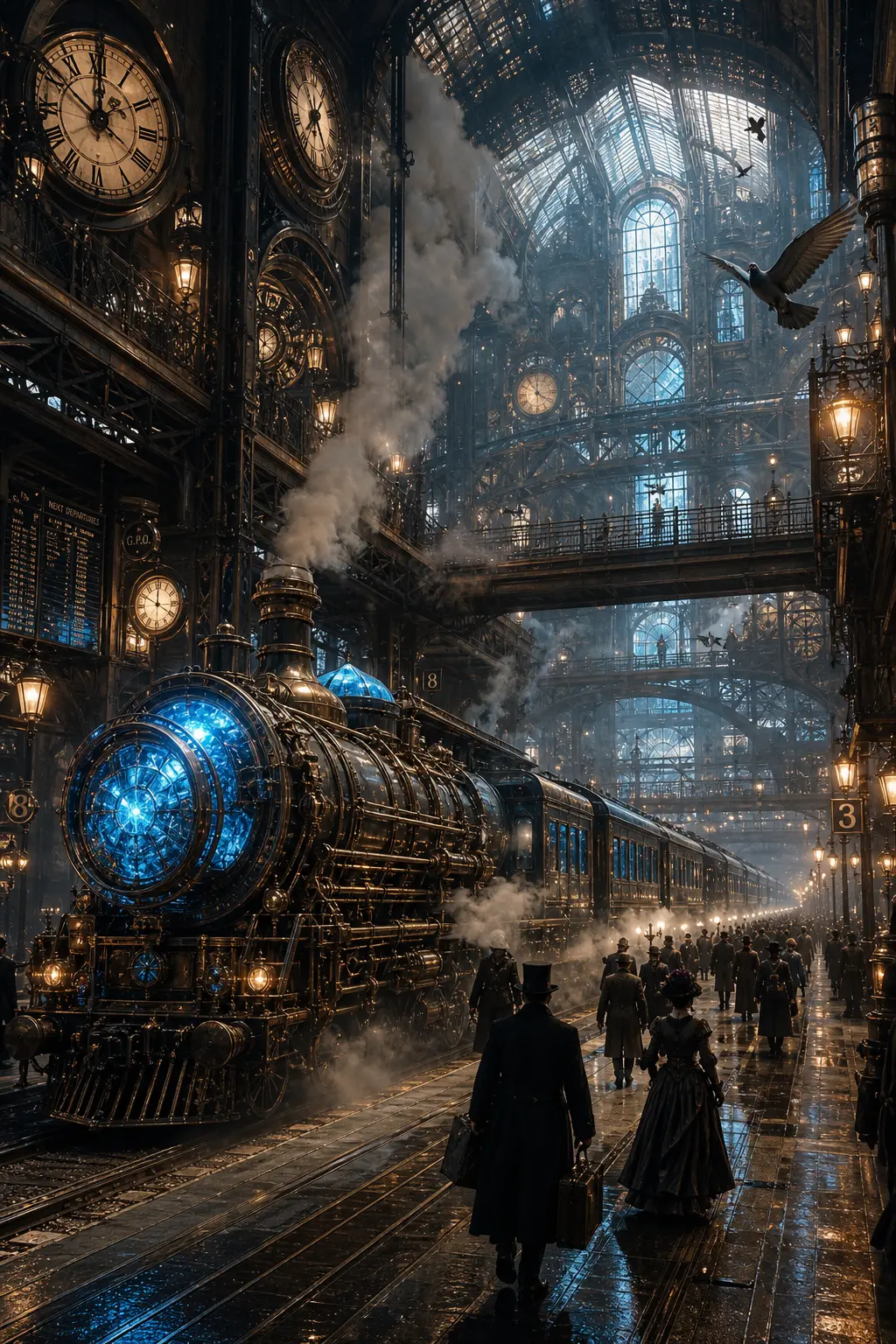 AI 影像劇照 — 蒸氣龐克車站