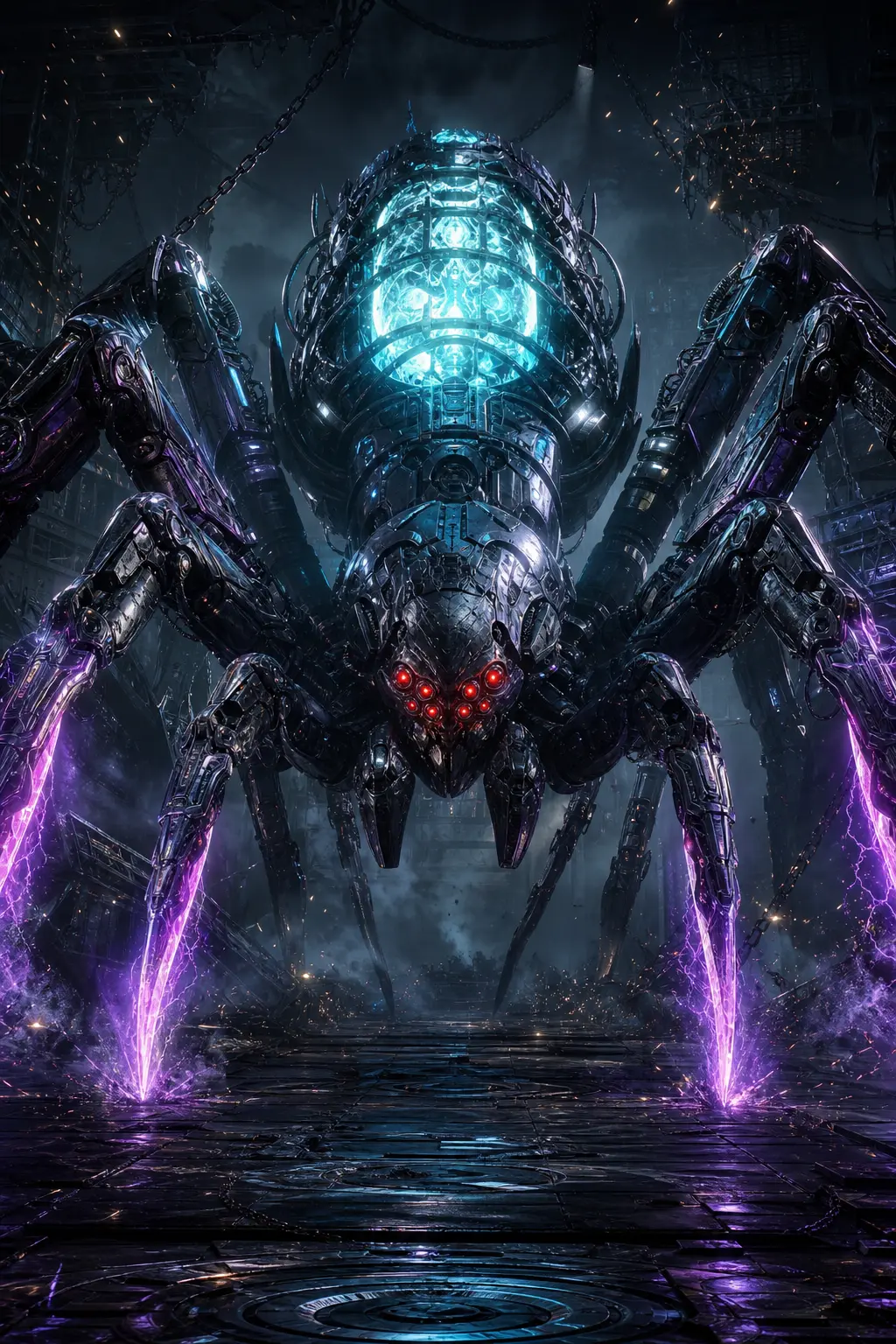 AI 遊戲視覺 — 巨型機械蜘蛛 Boss