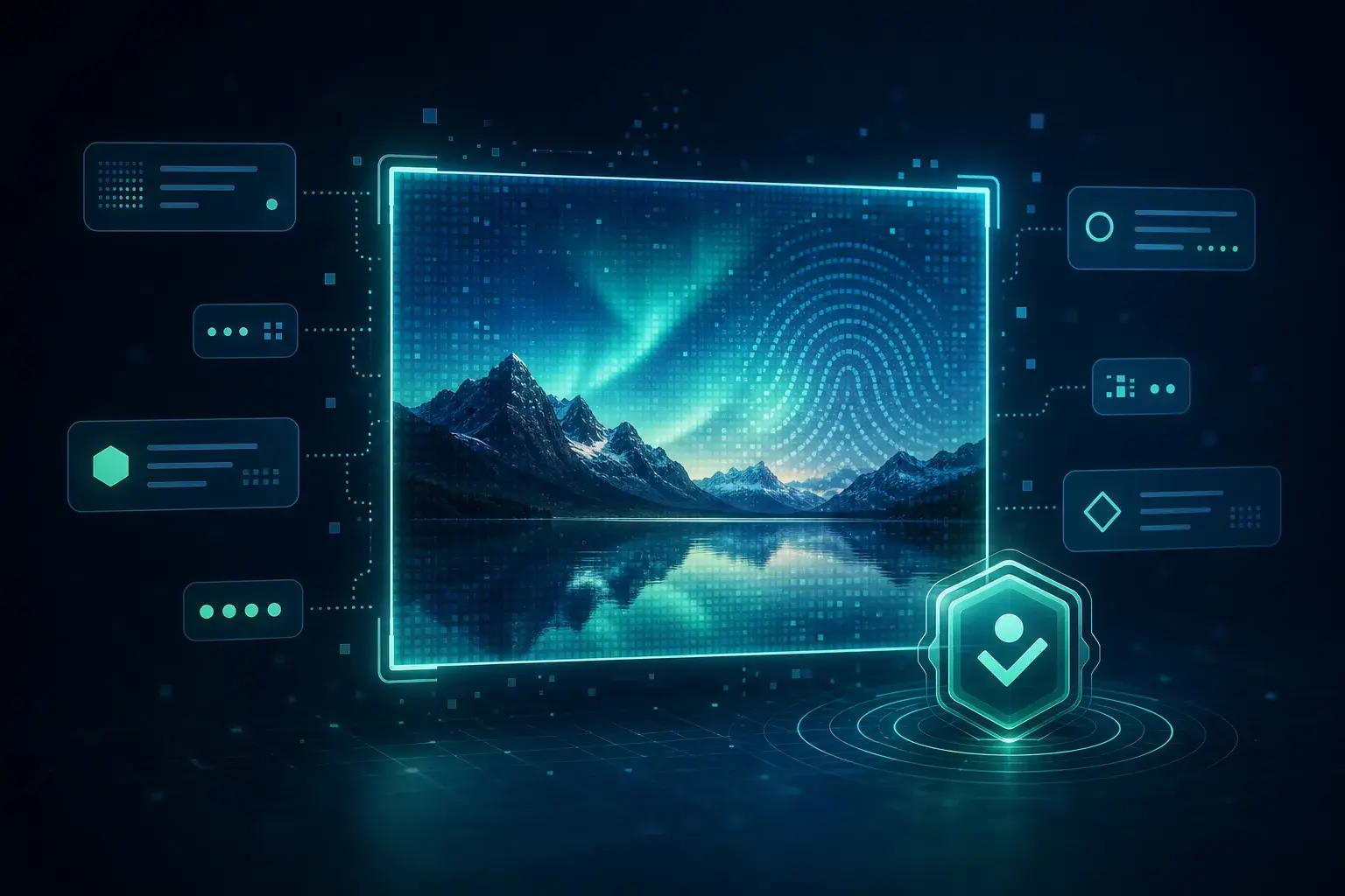 C2PA 內容憑證與 SynthID 隱形浮水印 AI 內容標示示意圖